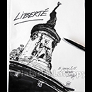 "LIBERTÉ", Paris République (D'après photo personnelle) © Natacha Latappy 11/01/2015 - Tous droits réservés - Reproduction strictement interdite sans autorisation.